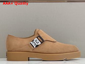 Givenchy Squared Derbies in Light Brown Suede Leather with 4G Buckle Replica