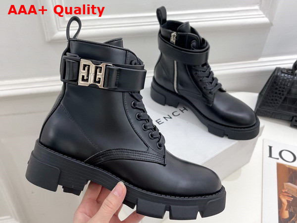 Givenchy Terra Boots in Black Leather with 4G Buckle Replica