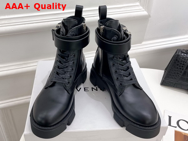 Givenchy Terra Boots in Black Leather with 4G Buckle Replica