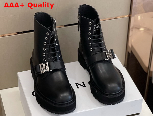 Givenchy Terra Boots in Black Leather with 4G Buckle for Men Replica