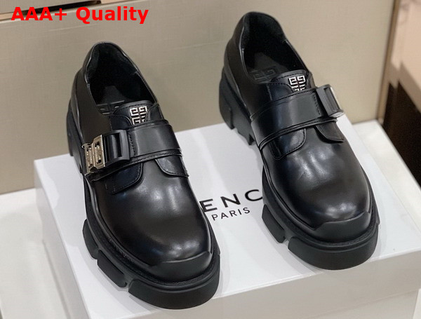 Givenchy Terra Derbies in Black Brushed Leather Replica