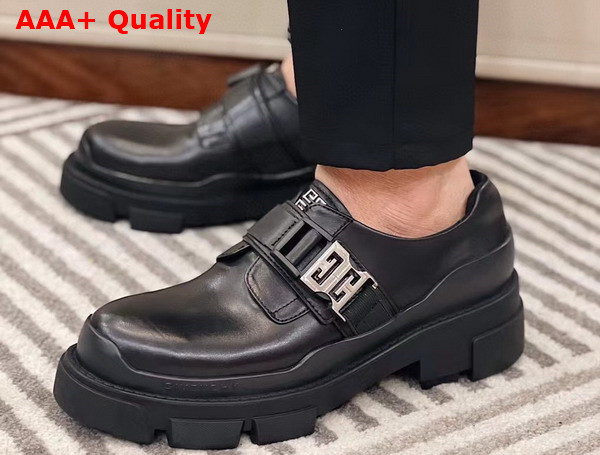 Givenchy Terra Derbies in Black Brushed Leather Replica