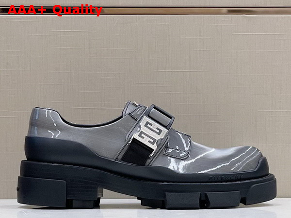 Givenchy Terra Derbies in Grey Patent Leather Replica