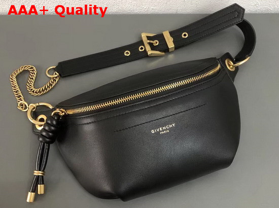 Givenchy Whip Chained Belt Bag in Black Smooth Leather Replica