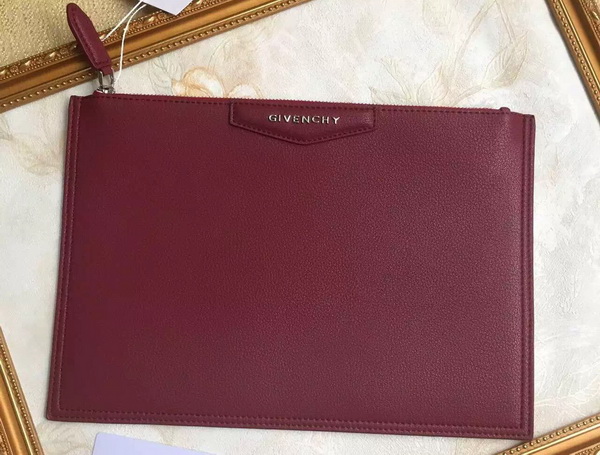 Givenchy Zipped Pouch In Oxblood Leather for Sale