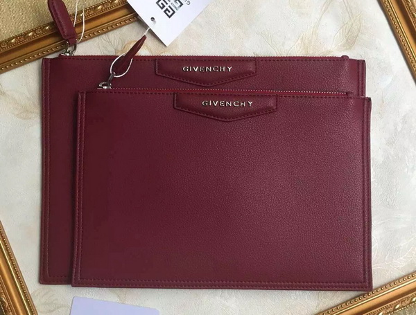 Givenchy Zipped Pouch In Oxblood Leather for Sale