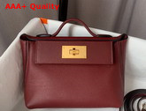 Hermes 24 24 Mini Bag Bordeaux Togo and Swift Calfskin Replica