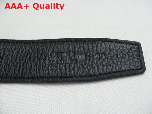 Hermes 32mm reversible leather strap in black tan Replica