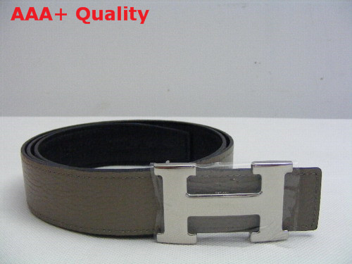 Hermes 32mm reversible leather strap in grey black Replica