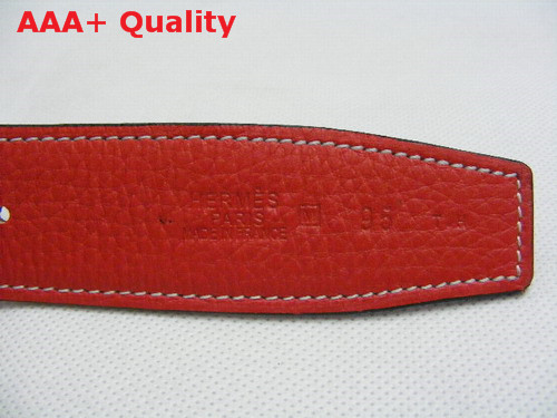 Hermes 32mm reversible leather strap in red black Replica