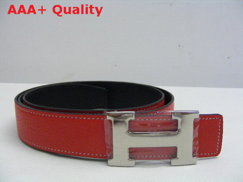 Hermes 32mm reversible leather strap in red black Replica