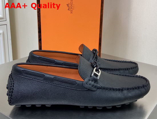 Hermes Alessandro Loafer in Black Epsom Calfskin Replica