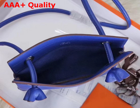 Hermes Aline Mini Bag in Blue Lambskin and Swift Calfskin Replica