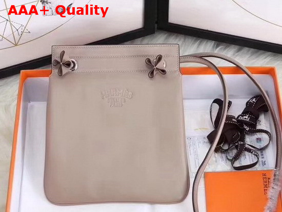 Hermes Aline Mini Bag in Light Grey Lambskin and Swift Calfskin Replica
