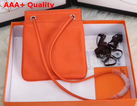 Hermes Aline Mini Bag in Orange Lambskin and Swift Calfskin Replica