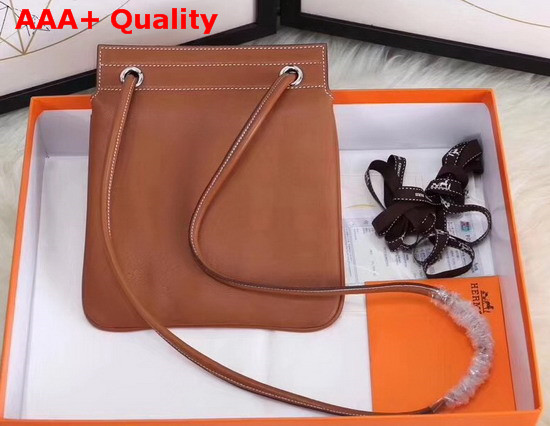 Hermes Aline Mini Bag in Tan Lambskin and Swift Calfskin Replica