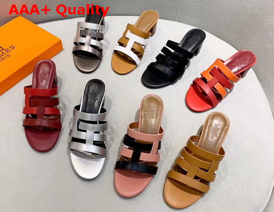 Hermes Amica Sandal Red and Orange Calfskin Replica