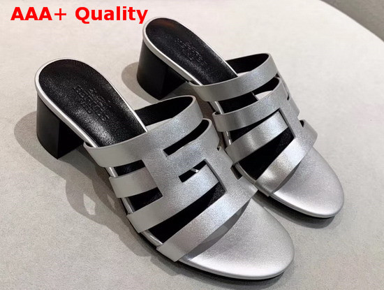 Hermes Amica Sandal Silver Calfskin Replica