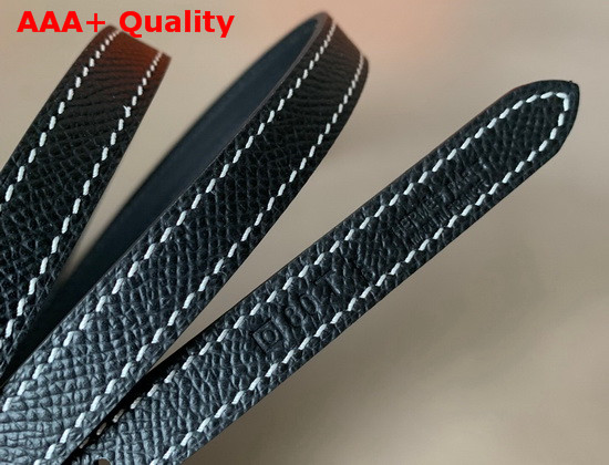 Hermes Ancre Belt Buckle Reversible Leather Strap 13mm Swift and Epsom Calfskin Black Replica