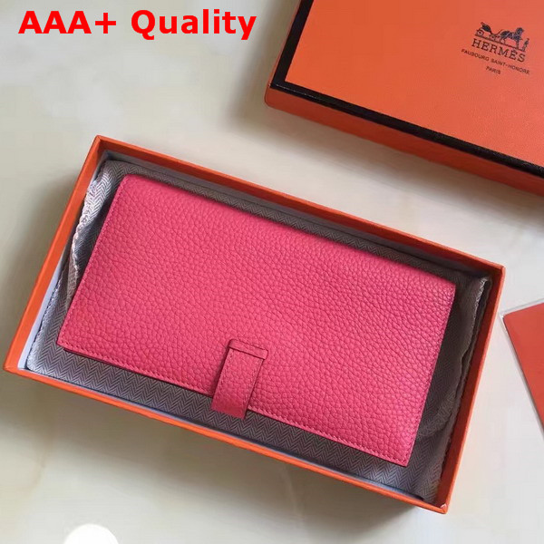 Hermes Bearn Wallet Hot Pink Togo Leather Replica