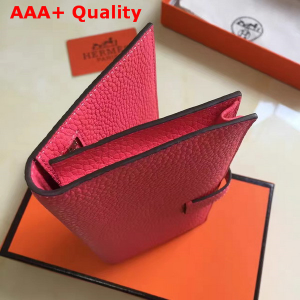 Hermes Bearn Wallet Hot Pink Togo Leather Replica