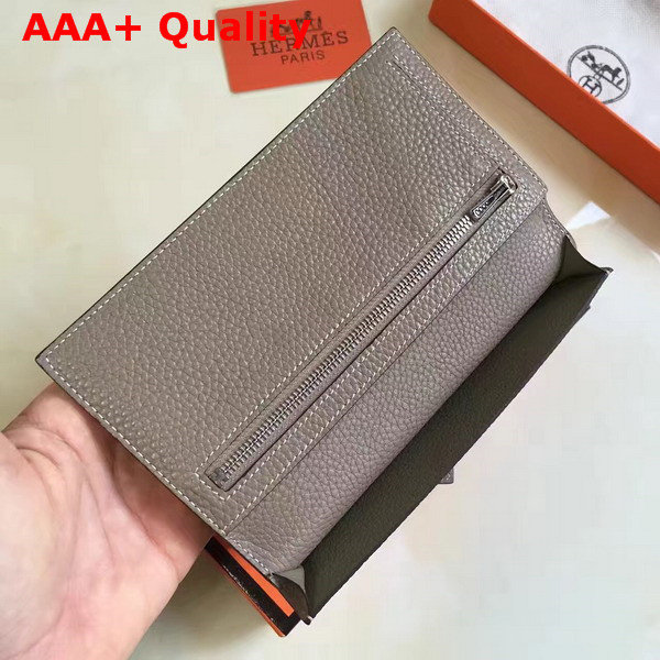 Hermes Bearn Wallet in Grey Togo Leather Replica