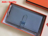 Hermes Bearn Wallet in Light Blue Togo Leather Replica