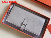 Hermes Bearn Wallet in Light Grey Togo Leather Replica