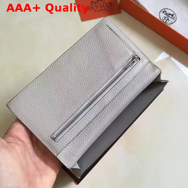 Hermes Bearn Wallet in Light Grey Togo Leather Replica