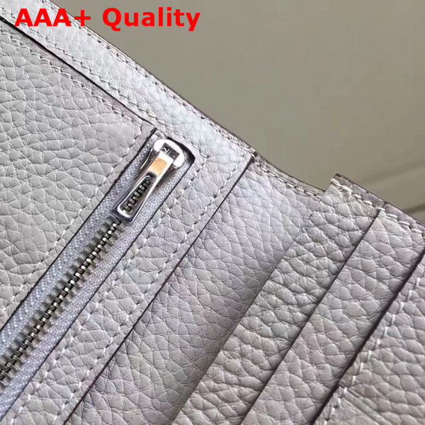 Hermes Bearn Wallet in Light Grey Togo Leather Replica