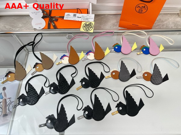 Hermes Birdy Charm in Epsom Calfskin Swift Calfskin Mysore Goatskin Milo Lambskin Replica