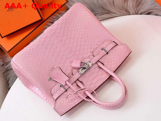 Hermes Birkin 25 Bag Pink Python Replica