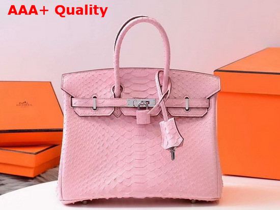 Hermes Birkin 25 Bag Pink Python Replica