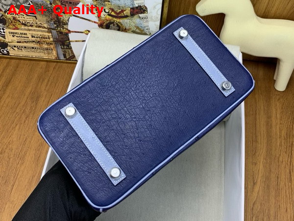Hermes Birkin 25 Bag in Iris Blue Ostrich Leather Replica