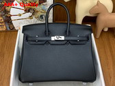 Hermes Birkin 25 Black Swift Calfskin Silver Hardware Replica