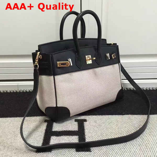 Hermes Birkin 25 Canvas and Leather Replica