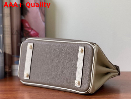 Hermes Birkin 25 Contrast Color Togo Calfskin Gray and Milk White Hand Stitching Replica