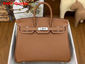 Hermes Birkin 25 Gold Brown Swift Calfskin Replica