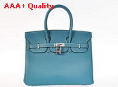 Hermes Birkin 25 in Blue with Silver Replica