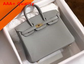 Hermes Birkin 25 Light Gray Epsom Calfskin Hand Stitching Replica