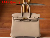 Hermes Birkin 25 Light Gray Swift Calfskin Hand Stitching Replica