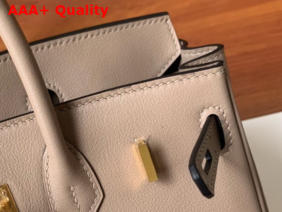 Hermes Birkin 25 Light Gray Swift Calfskin Hand Stitching Replica