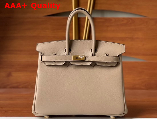 Hermes Birkin 25 Light Gray Swift Calfskin Hand Stitching Replica