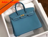 Hermes Birkin 25 Middle Blue Epsom Calfskin Hand Stitching Replica