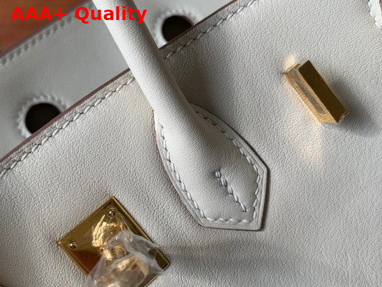 Hermes Birkin 25 Milk White Swift Calfskin Hand Stitching Replica