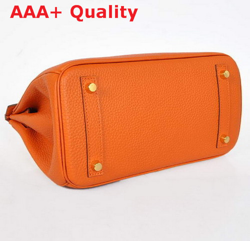 Hermes Fake Hermes Birkin 25 Orange Leather Gold Hardware Replica