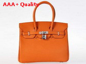 Hermes Birkin 25 in Orange Real Leather Replica