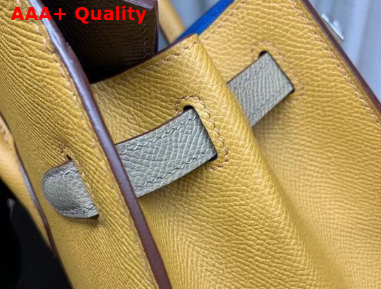 Hermes Birkin 25 Patchwork Epsom Leather Yellow and Gray Replica