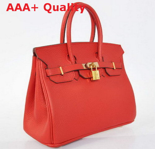 Hermes Birkin 25 in Red with Gold Replica