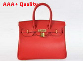 Hermes Birkin 25 in Red with Gold Replica